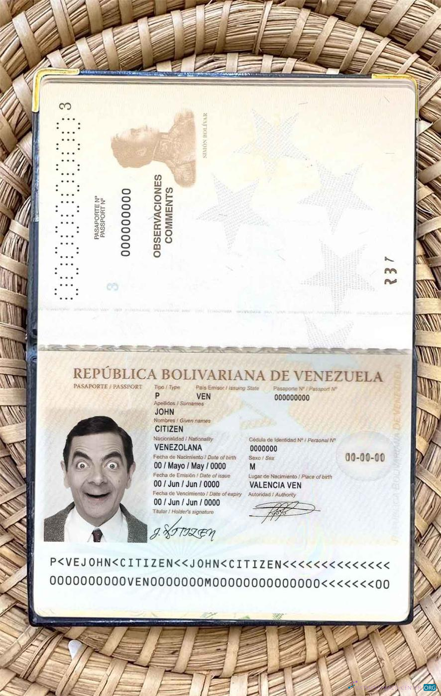 Download Venezuela passport photo look Photoshop template